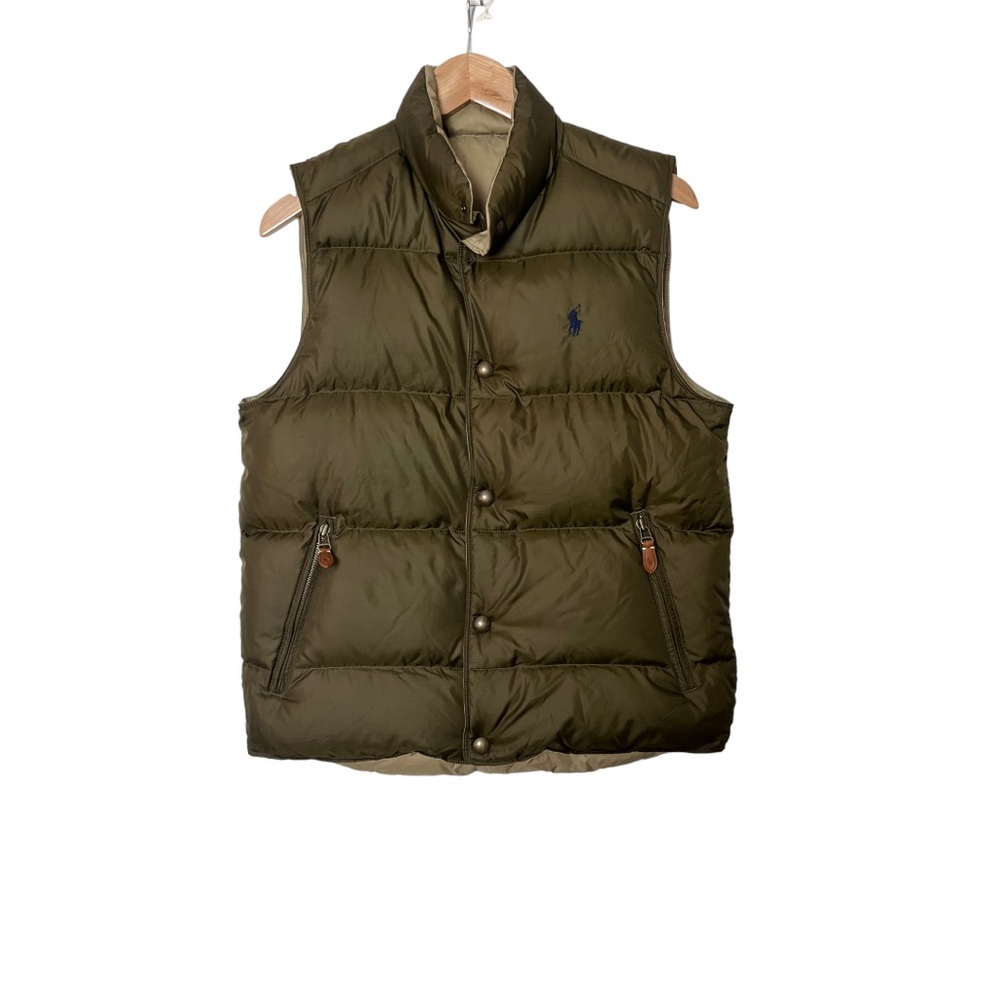 Ralph Lauren Polo Pony Reversible Down Quilted Men's Vest Jacket S  0500